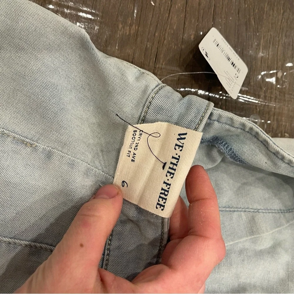 Free People light Blue crvy on 2nd ave one piece Jumpsuit with Wide Legs - Picture 12 of 16